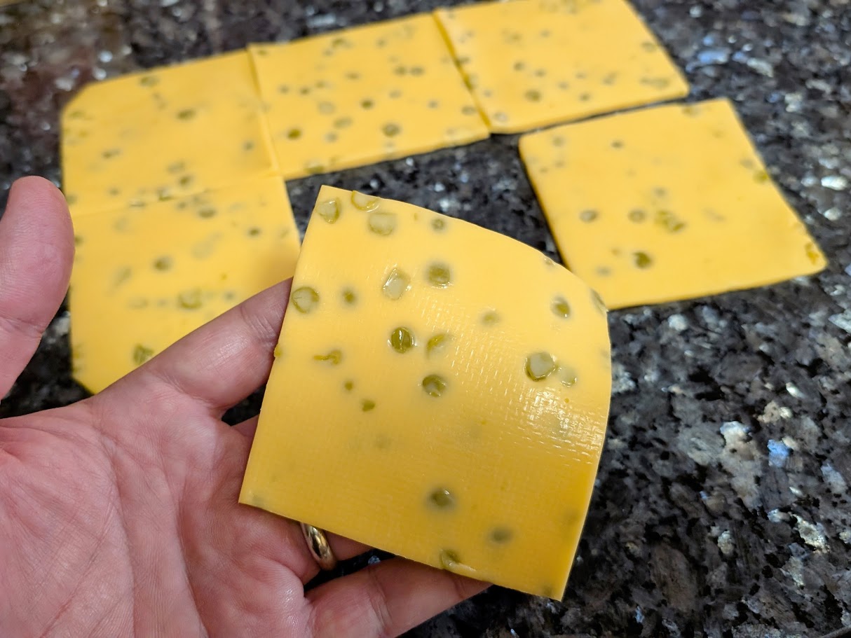 Peas cheese slices