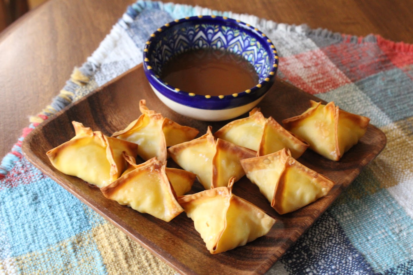 Oven-baked crab rangoon