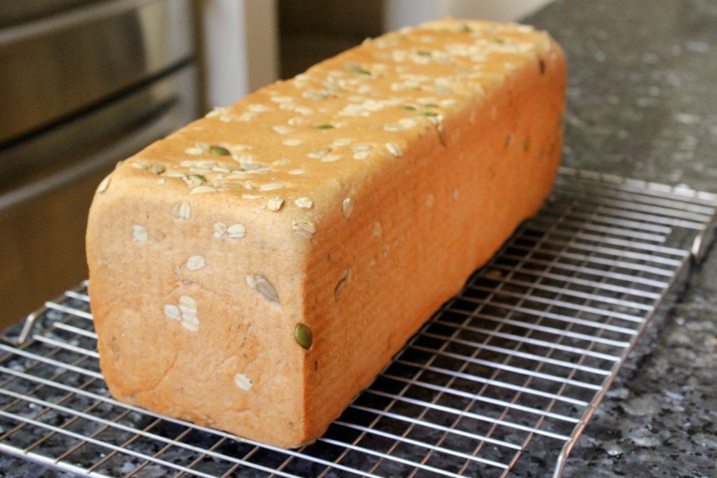 Honey wheat seeded sandwich loaf (large Pullman pan)