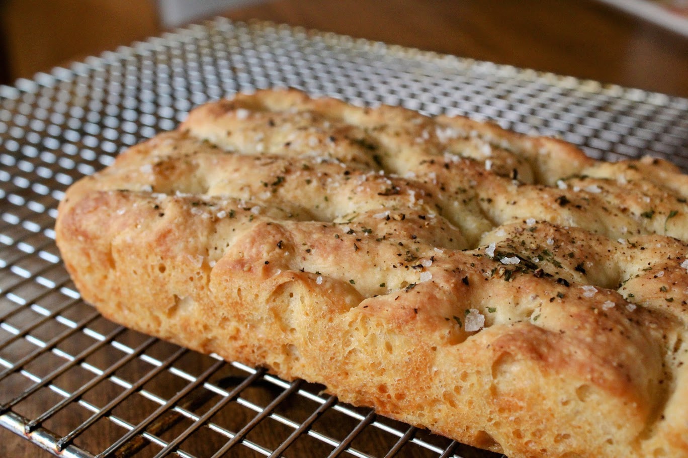 Thanksgiving stuffing-style loaf pan focaccia
