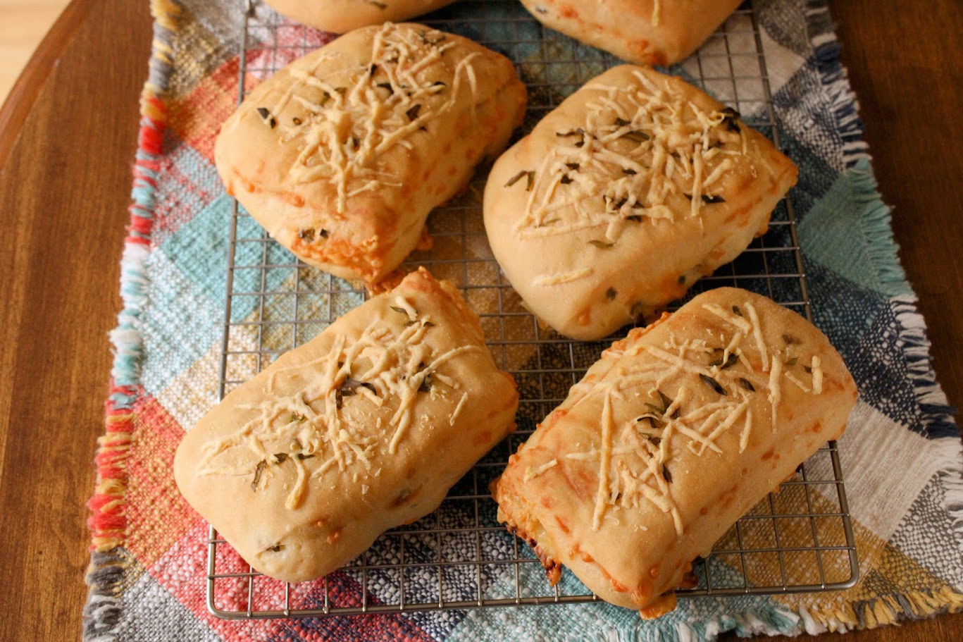 Green onion and Parmesan ciabatta rolls