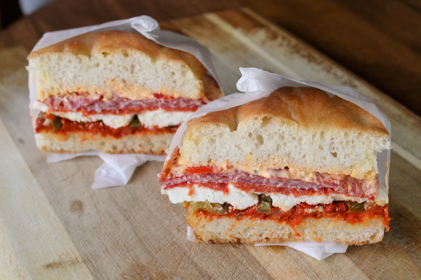 Spicy Italian pork three-way sandwich