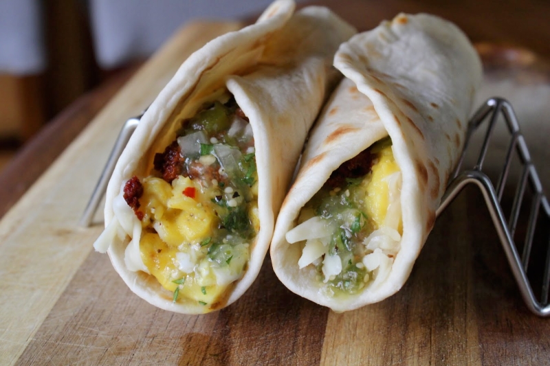 Chorizo breakfast tacos