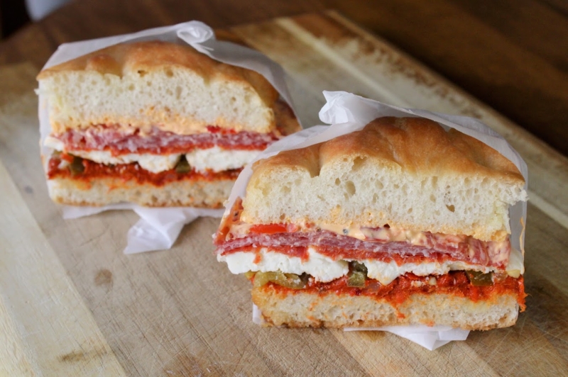Spicy Italian pork three-way sandwich