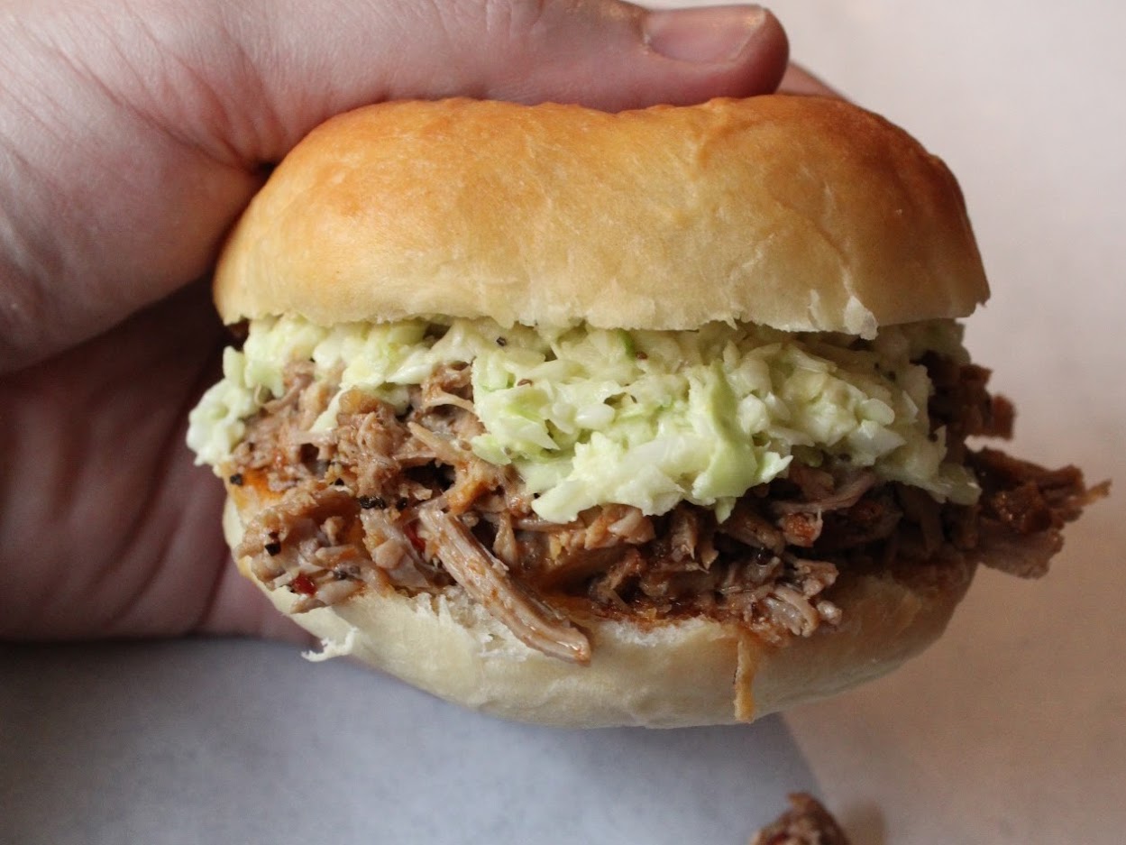 Eastern North Carolina cheater chopped pork sandwiches Bounded by Buns